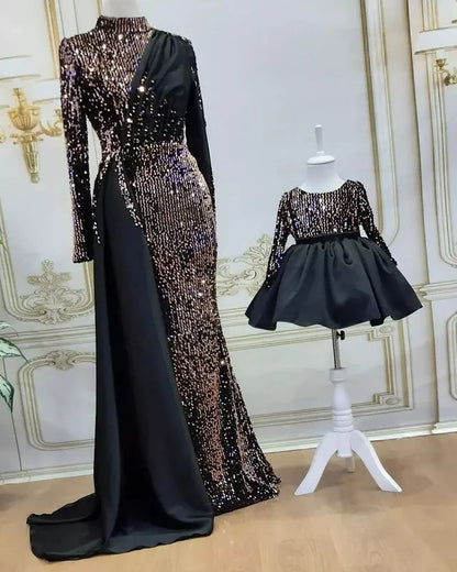 Black Mermaid Evening Dress Modest Dresses