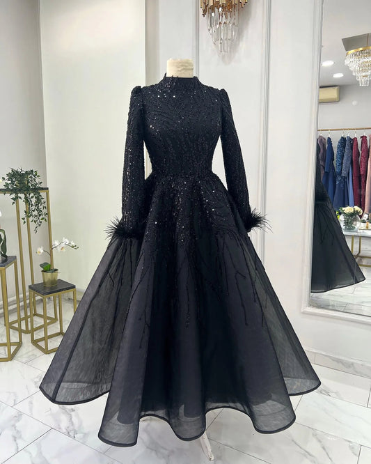 Elegant Black Dress Modest Dresses