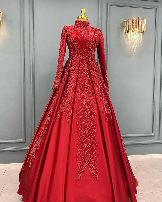 Red Mermaid Engagement Dress Nisanlik