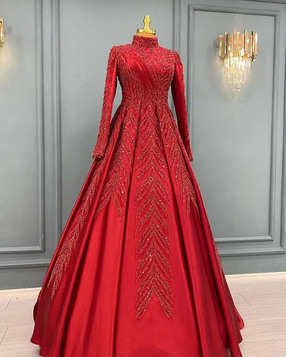 Red Mermaid Engagement Dress Nisanlik