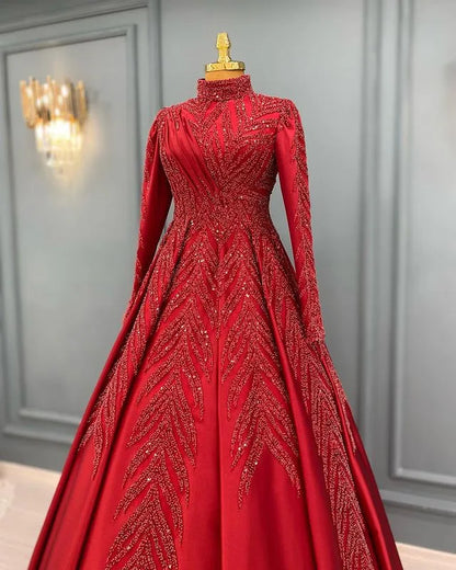 Red Mermaid Engagement Dress Nisanlik