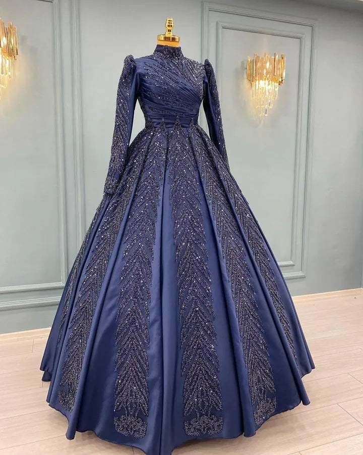 Dark Navy Engagement Dress Nisanlik