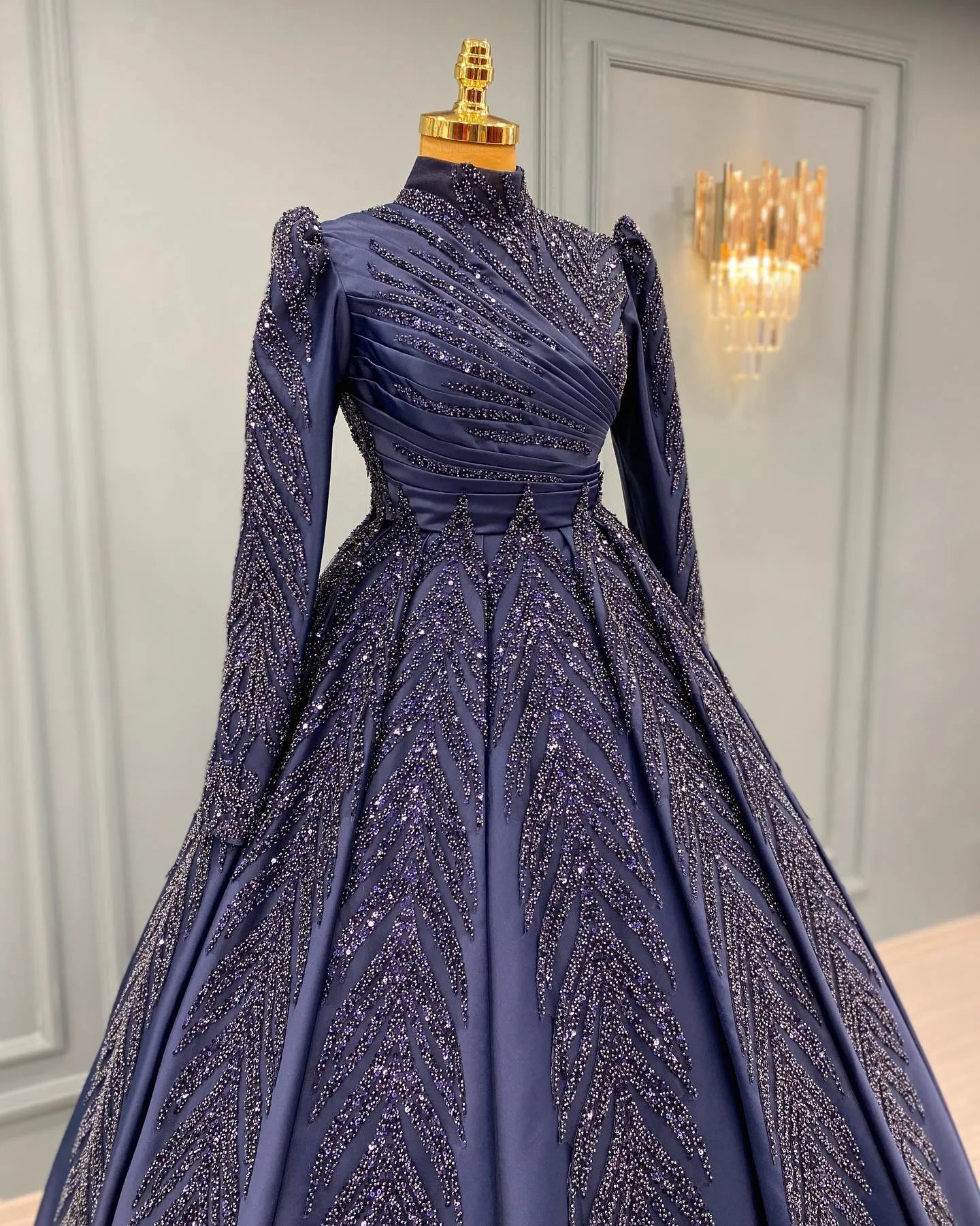 Dark Navy Engagement Dress Nisanlik