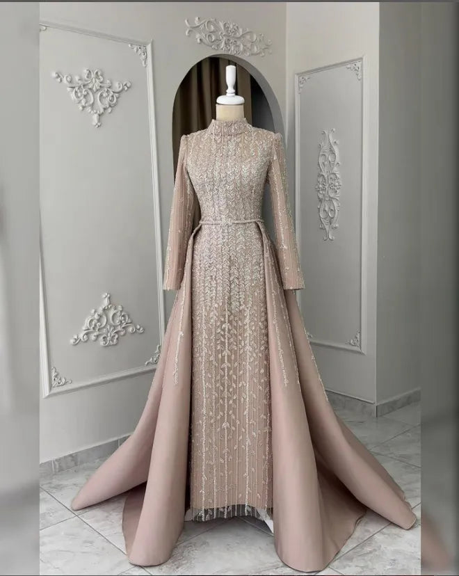 Champagne Mermaid Engagement Dress Nisanlik