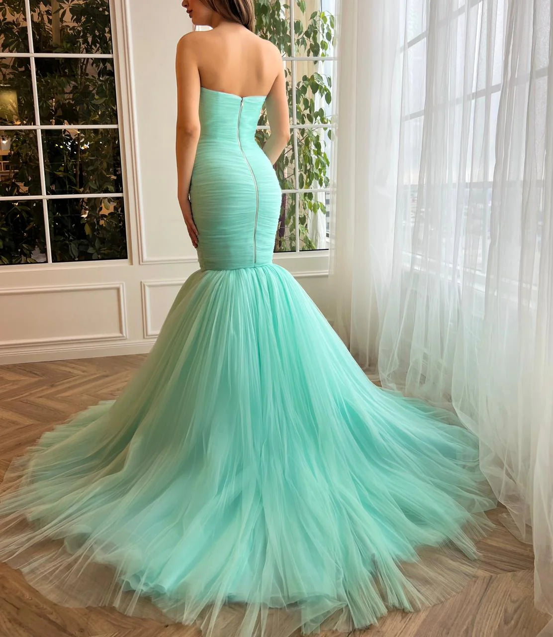 Turquoise Temptation Mermaid Evening Dress