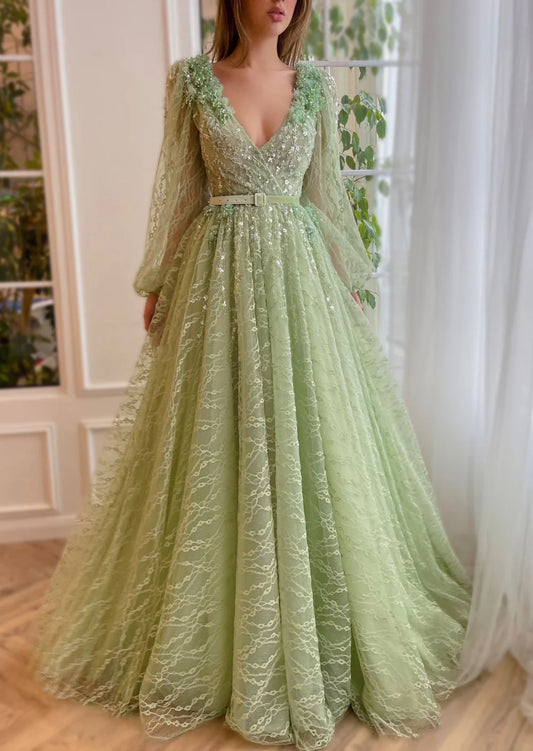 Mint Serenade Evening Gown