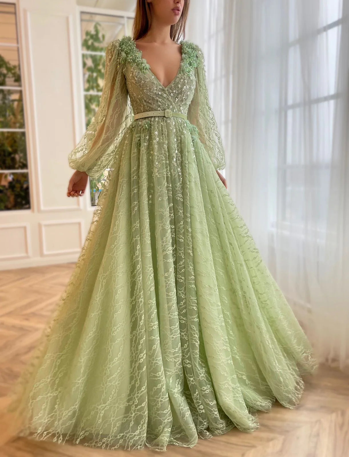 Mint Serenade Evening Gown