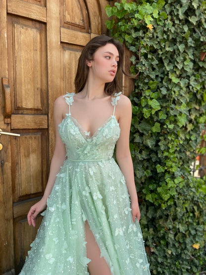 Fleur Green Prom Gown